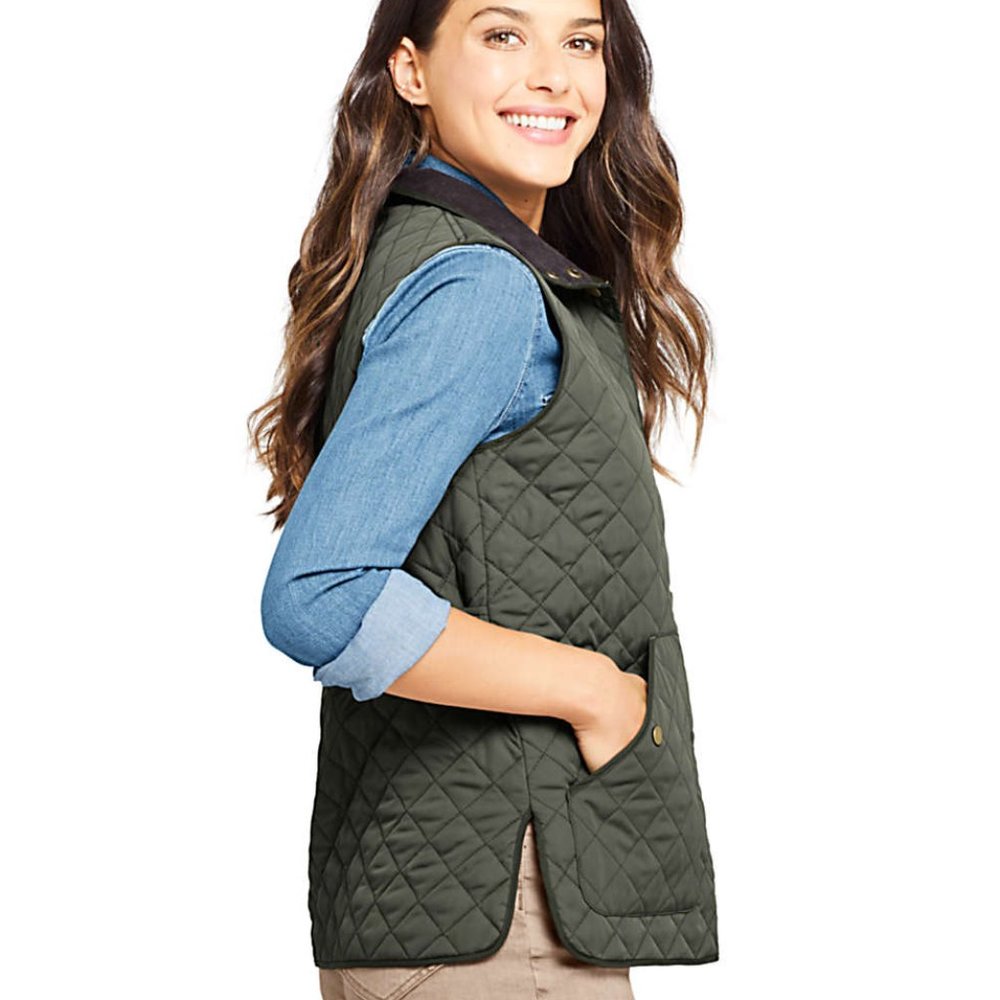 Lands End Women's Insulated Quilted Barn Vest Sz S - Picture 7 of 8